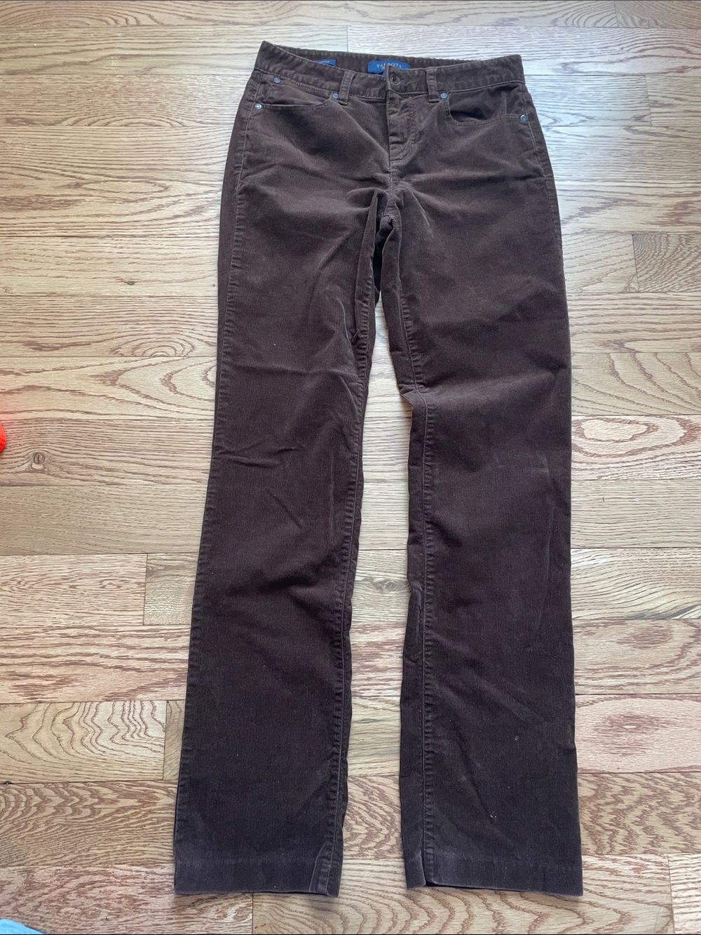 Talbots Dark Brown Straight-Leg Corduroy Jeans 4 long